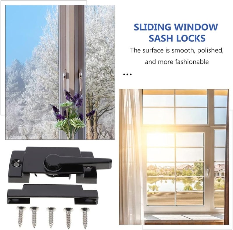 أقفال قفل إطار النافذة الأسود الآمنة للأطفال سهلة التركيب أقفال هلالية - Image 4