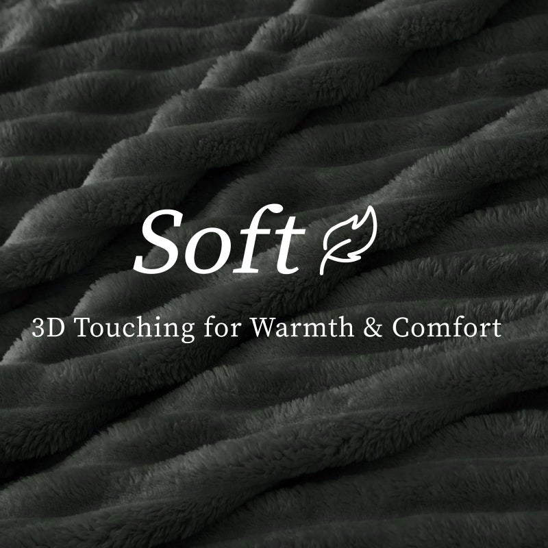 Bedelite Twin Blanket For Couch & Bed  300Gsm Soft & Warm Fleece Blanket  Decorative And Giftable Striped Charcoal Grey Blankets For Women  Men  60""X80"" - Image 4