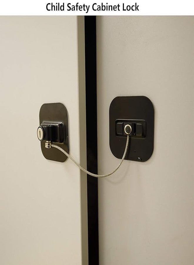 Swejos Child Safety Lock for Wardrobe, Drawers and Fridge, self-Adhesive, with Strong Adhesive, no Drilling, Protection Against Children and Small Children, for Furniture and Kitchen - Image 4
