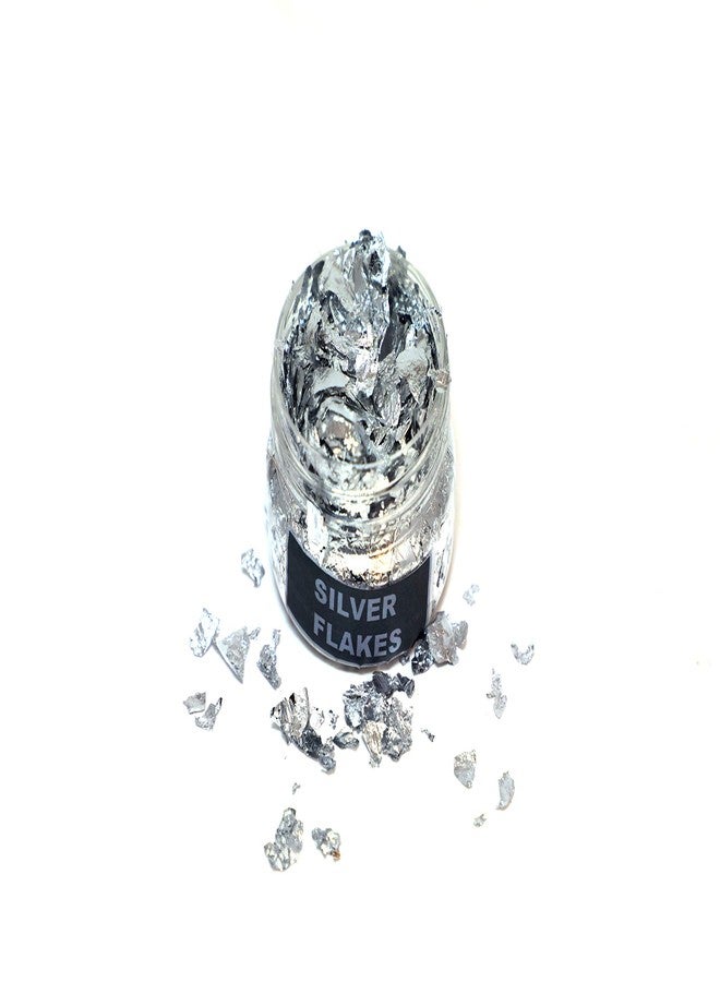 إتش إم دبليو رقائق فضية مقلدة عالية الوزن الجزيئي للتذهيب والرسم والفنون والحرف اليدوية وفنون تزيين الأظافر - 5 غرام - Image 4