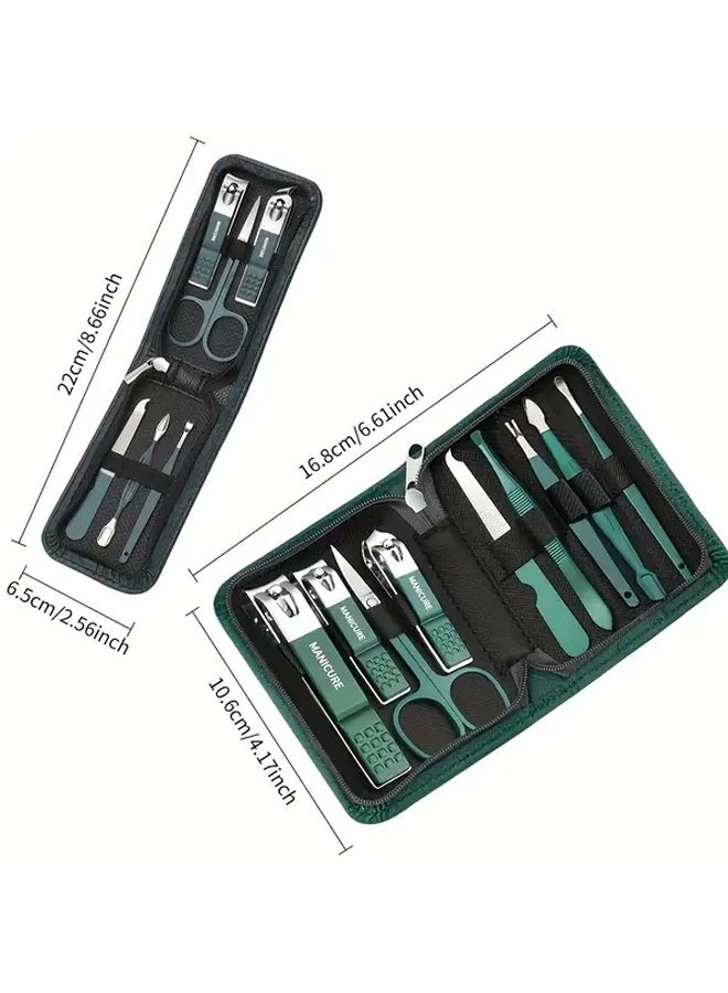 6 Pcs Black Stainless Steel Nail and Foot Care Set Portable Beauty Kit With Nail Clippers Scissors Files Nail Art Tools Classic Style For Home Or Travel Use - Image 4