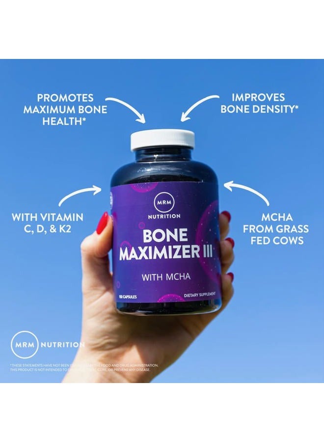 MRM Nutrition Bone Maximizer® III | with MCHA + Vitamin D3 + Vitamin K2 | Bone Health | High Potency | Key Vitamins and Minerals for Bones | 50 Servings - Image 5