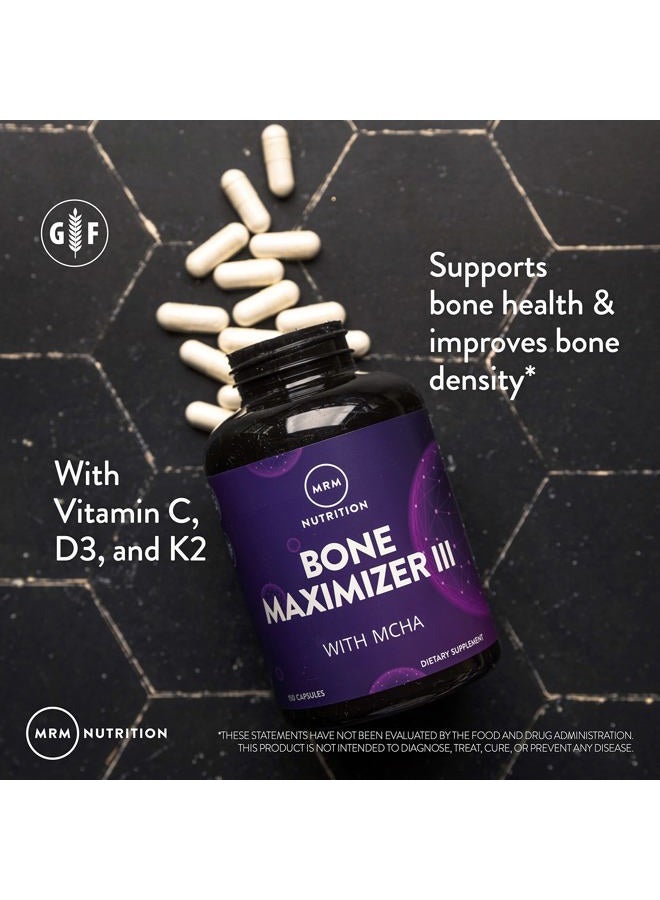 MRM Nutrition Bone Maximizer® III | with MCHA + Vitamin D3 + Vitamin K2 | Bone Health | High Potency | Key Vitamins and Minerals for Bones | 50 Servings - Image 4