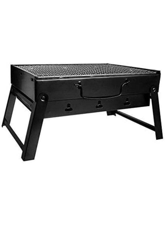 GO2CAMPS - GO2CAMPS Portable Charcoal BBQ Grill (35X27cm) | Tabletop Charcoal Barbeque Grill Foldable Stainless Steel Barbecue Charcoal Stove with Plating Grid for Camping, Hiking, Picnics and Outdoor Cooking - Image 1