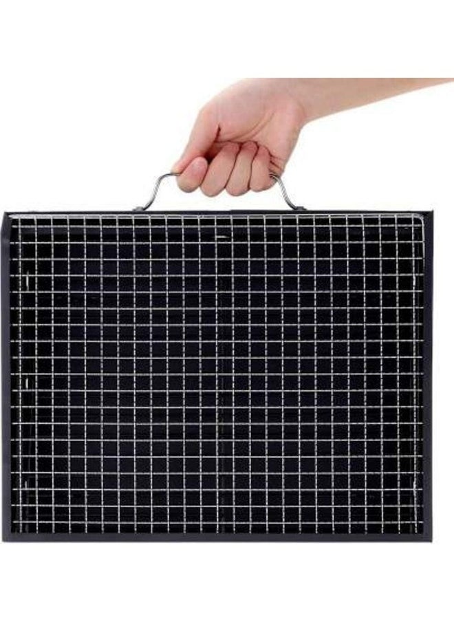 GO2CAMPS - GO2CAMPS Portable Charcoal BBQ Grill (35X27cm) | Tabletop Charcoal Barbeque Grill Foldable Stainless Steel Barbecue Charcoal Stove with Plating Grid for Camping, Hiking, Picnics and Outdoor Cooking - Image 1