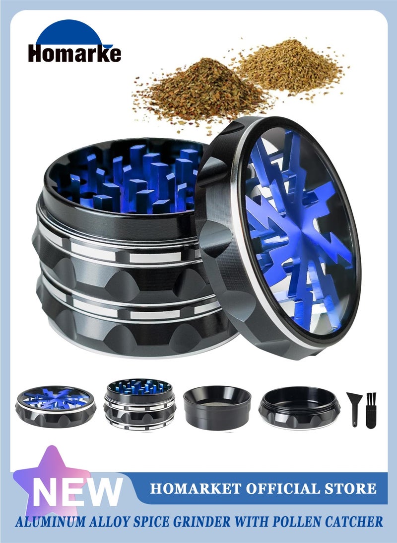 هومار كيت مطحنة توابل 2.5 بوصة، مطحنة من سبائك الألومنيوم للمطبخ، مطحنة أعشاب محمولة للتوابل باللون الأزرق - Image 1