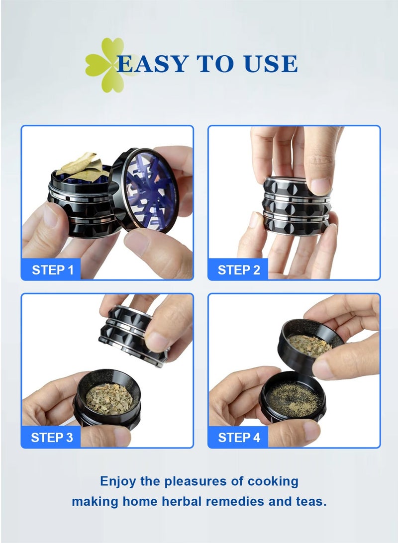 هومار كيت مطحنة توابل 2.5 بوصة، مطحنة من سبائك الألومنيوم للمطبخ، مطحنة أعشاب محمولة للتوابل باللون الأزرق - Image 5