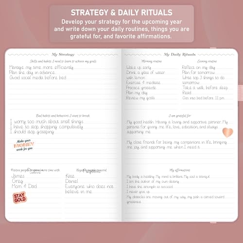 GoGirl Weekly Schedule Planner – Hourly Work & Life Planner with Time Slots – Vertical Agenda Organizer for Daily Productivity, A5 (Rose Gold) - Image 5