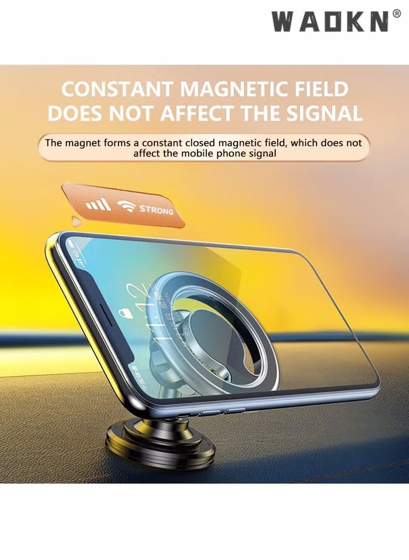 WAOKN Compatible for MagSafe Car Mount for iPhone, Dashboard 360° Rotation Magnetic Car Mount, Cell Phone Holder for MagSafe iPhone 15/14/13 All Smart Phones (Black)  - Image 3