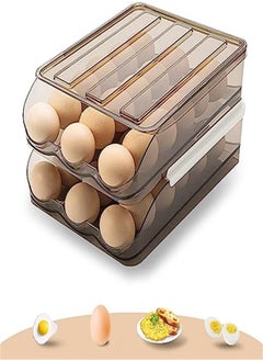 Egg Holder for Refrigerator 36 Count Egg Container Egg Tray for Refrigerator Automatic Rolling Egg Storage Box Fridge Egg Organizer Egg Basket for Refrigerator(2 Layers)
