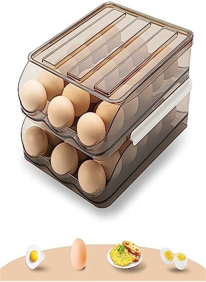 Generic - Egg Holder for Refrigerator 36 Count Egg Container Egg Tray for Refrigerator Automatic Rolling Egg Storage Box Fridge Egg Organizer Egg Basket for Refrigerator(2 Layers) - Image 1