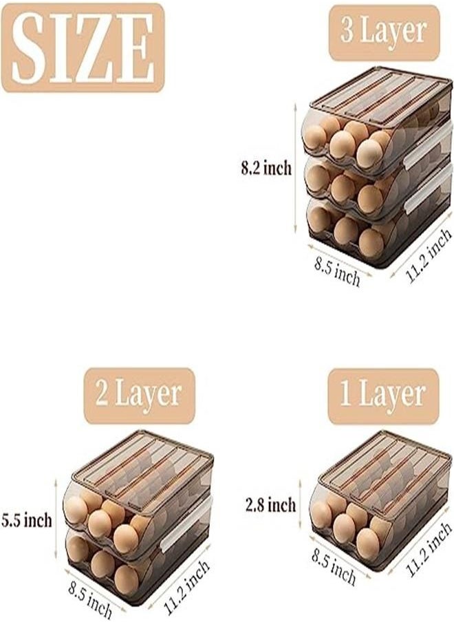 Generic - Egg Holder for Refrigerator 36 Count Egg Container Egg Tray for Refrigerator Automatic Rolling Egg Storage Box Fridge Egg Organizer Egg Basket for Refrigerator(2 Layers) - Image 1