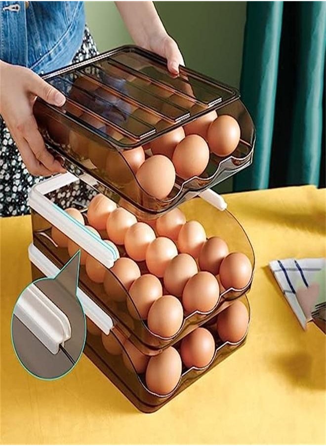 Generic - Egg Holder for Refrigerator 36 Count Egg Container Egg Tray for Refrigerator Automatic Rolling Egg Storage Box Fridge Egg Organizer Egg Basket for Refrigerator(2 Layers) - Image 1