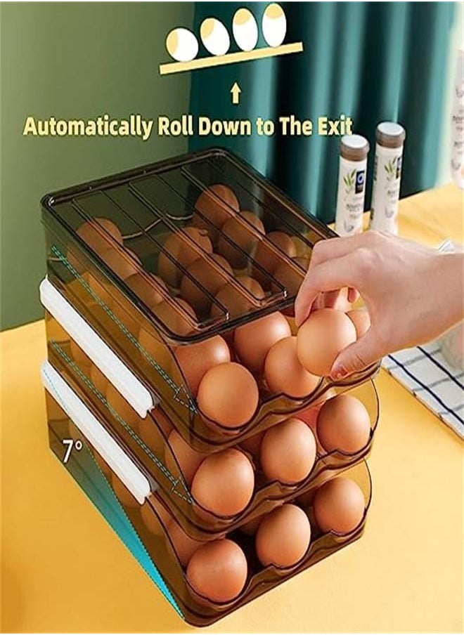 Generic - Egg Holder for Refrigerator 36 Count Egg Container Egg Tray for Refrigerator Automatic Rolling Egg Storage Box Fridge Egg Organizer Egg Basket for Refrigerator(2 Layers) - Image 1