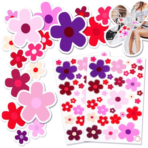 Amabro 70 PCS Flowers Car Stickers Set Car Decals Bicycle Sticker Motorcycle Bus Scooter Vinyl Waterproof Stickers Outdoor for Window Journal Planner Laptop Luggage Decoration - Image 1