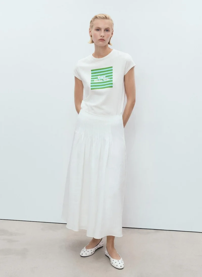 MANGO Printed Cotton-Blend T-Shirt