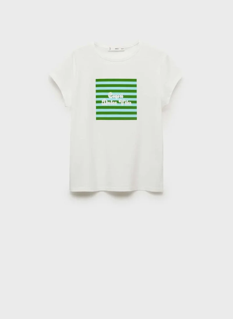 MANGO Printed Cotton-Blend T-Shirt