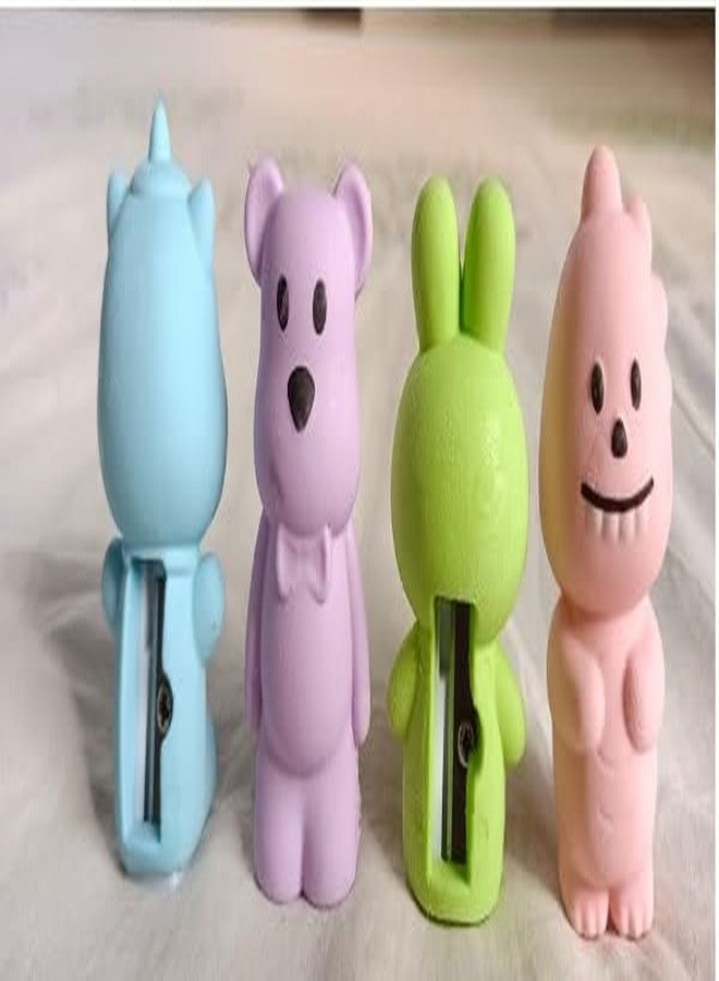 YONIMI 4 pcs Cartoon Eraser with Pencil Sharpener and 4 pcs Mobile Eraser (Pack of 8) - Image 2