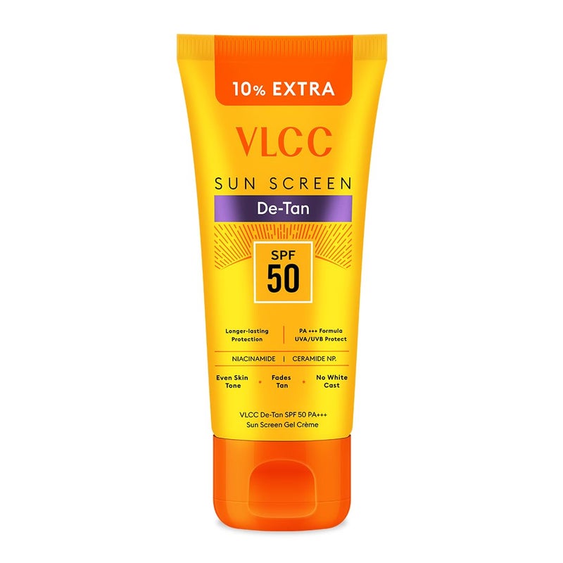 VLCC جل واقي الشمس VLCC DeTan SPF 50 PA 100 جرام 10 جرام مع مستخلصات الخيار والجزر والسكسفراجا يعزز الإشراق ويحمي من أشعة UVA وUVB ويساعد في تقليل البقع الداكنة - Image 1