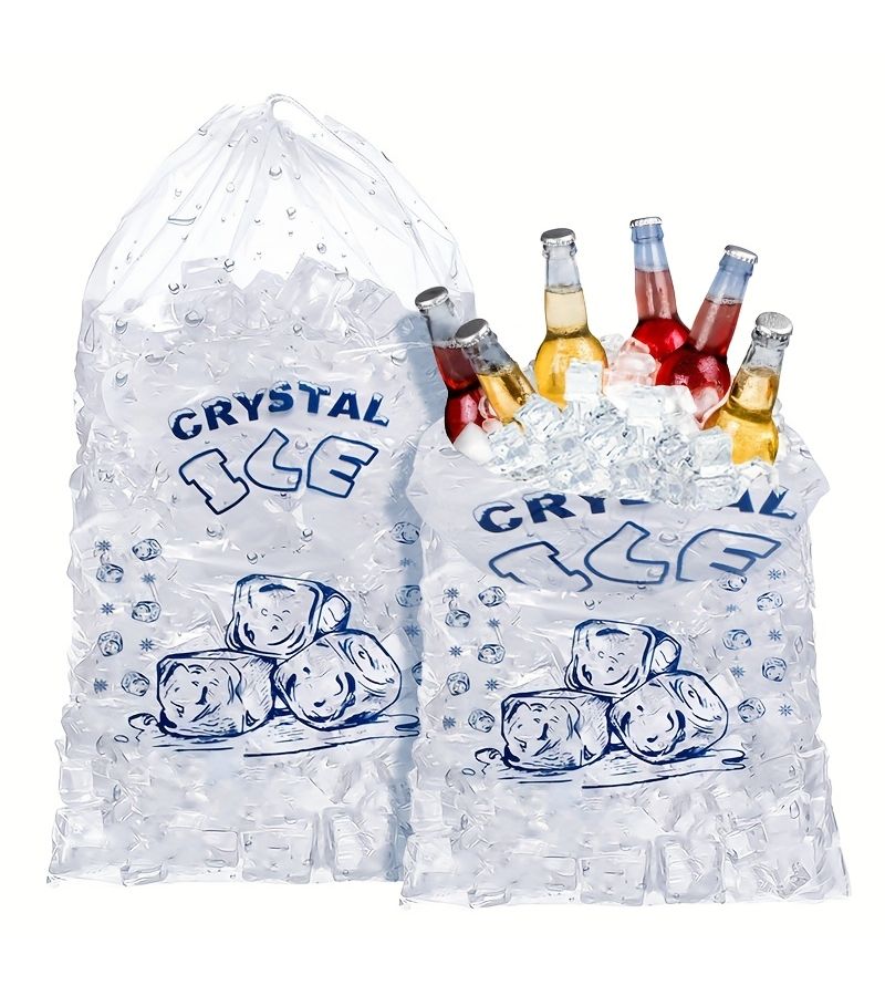 Heavy Duty Commercial Ice Bags 10 Lb Drawstring 11in X 19in 1.4 Mil Pack Of 50 - Image 4