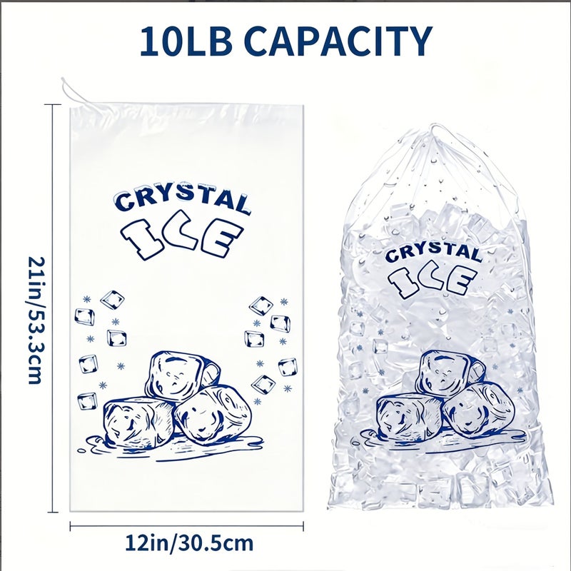 Heavy Duty Commercial Ice Bags 10 Lb Drawstring 11in X 19in 1.4 Mil Pack Of 50 - Image 2