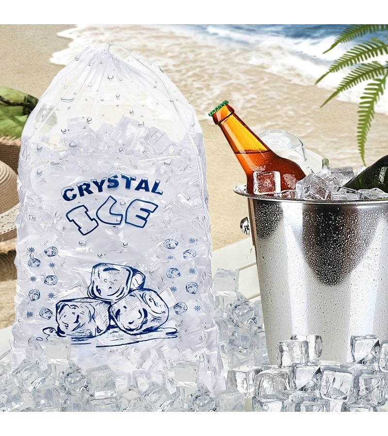 Heavy Duty Commercial Ice Bags 10 Lb Drawstring 11in X 19in 1.4 Mil Pack Of 50 - Image 5