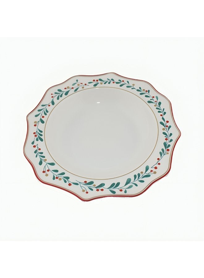 Zinnia Xmas Glass Deep Plate 23 cm