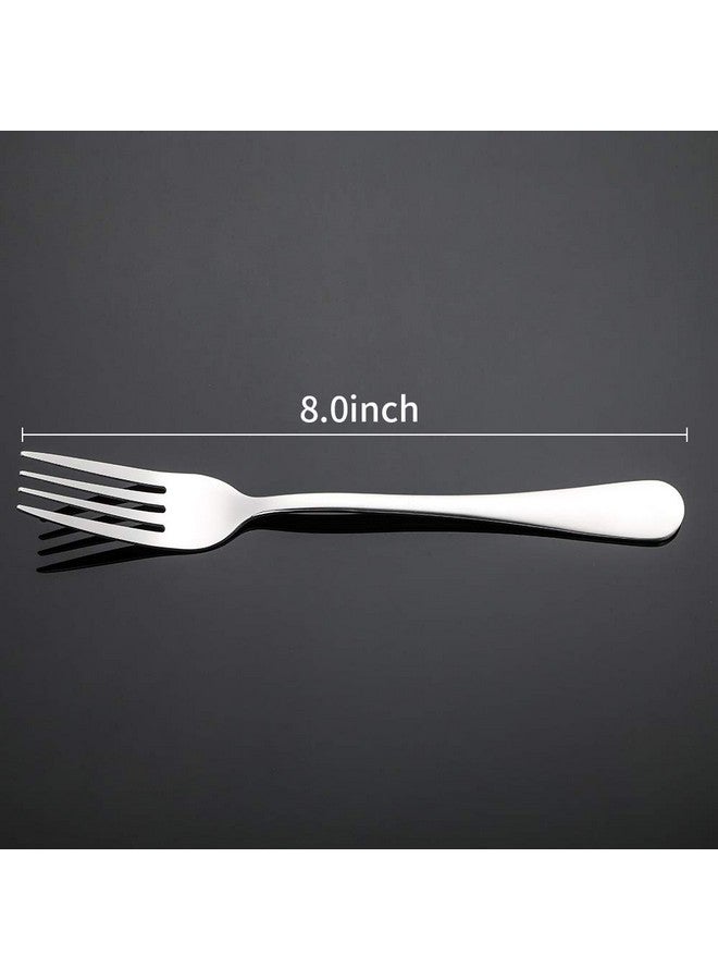 Briout Forks Silverware, Dinner Forks 8 Inches, Briout Forks Set of 12 Premium Food Grade Stainless Steel Forks for Home Kitchen Party Restaurant, Mirror Polished Dishwasher Safe - Image 2