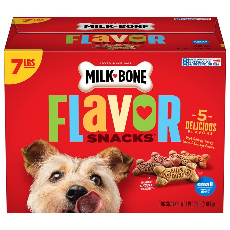 MILK-BONE MilkBone Flavor Snacks Small Dog Biscuits Flavored Crunchy Dog Treats 7 Pound Box