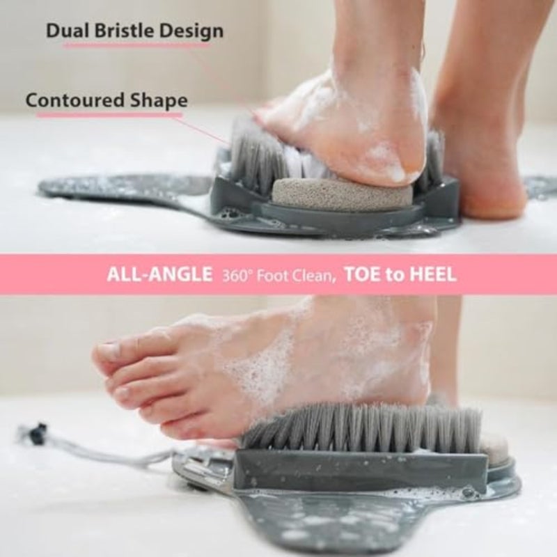 Shower Foot Scrubber Mat with Pumice Stone - Cleans, Smooths and Removes Dead Skin on Foot Without Bending, Foot Callus Remover with Non-Slip Suction Cups, Foot Scraper for Shower and Bathtub - Image 3