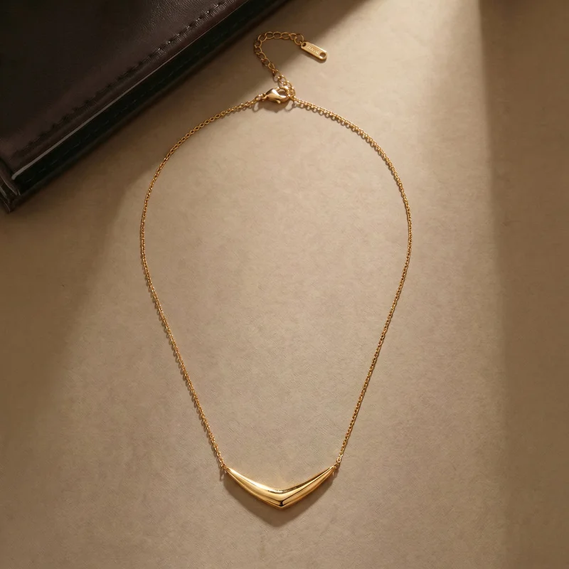 Palmonas  PALMONAS Minimal V Bar Necklace for Women | 18K Gold Plated, Waterproof & Anti-Tarnish for Women | Best Price UAE