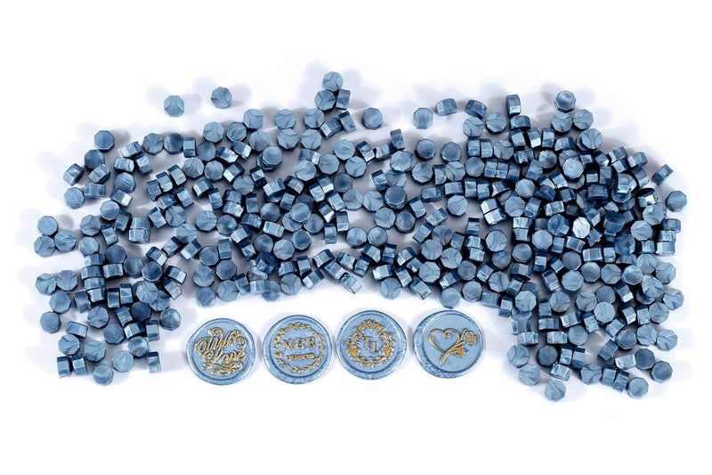Yoption 360 Pcs Blue Sealing Wax Beads Set for Wax Seal Stamp with Candles and Melting Spoon - Image 5