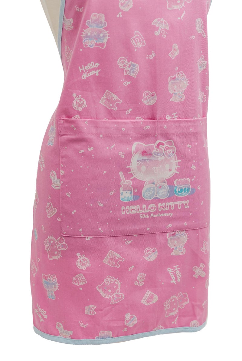 Handstand Kitchen Hello Kitty Commemorative 50th Anniversary Print 28" Adult Apron and Oven Mitt Set - Image 4