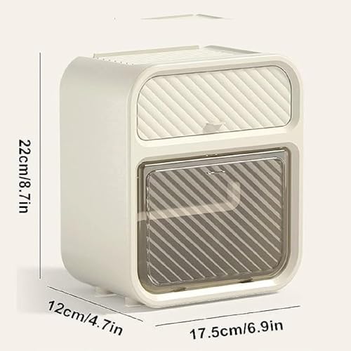 Zeinwap Punch-Free Paper Holder Wall-Mounted Toilet Toilet Paper Box Tissue Box Hand Carton Storage Rack Paper Extraction Box Light Luxury (Beige) - Image 4