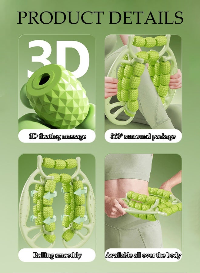 DUNISO 2Pcs Cellulite Massager Set Multifunctional Body Sculpting Muscle Massage Massager Roller Ring with Fascia Massage Roller Stick Manual 360° Deep Massager Anti-Cellulite Body Contouring and Shaping for Leg, Neck,Calves, Arm,Thighs, Back - Image 4