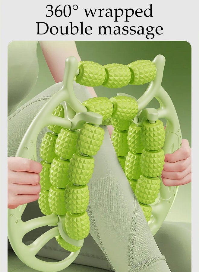 DUNISO 2Pcs Cellulite Massager Set Multifunctional Body Sculpting Muscle Massage Massager Roller Ring with Fascia Massage Roller Stick Manual 360° Deep Massager Anti-Cellulite Body Contouring and Shaping for Leg, Neck,Calves, Arm,Thighs, Back - Image 2