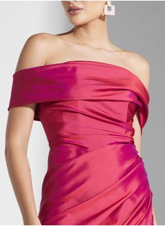 Namshi x Off Shoulder Ruched Dress  - Image 4