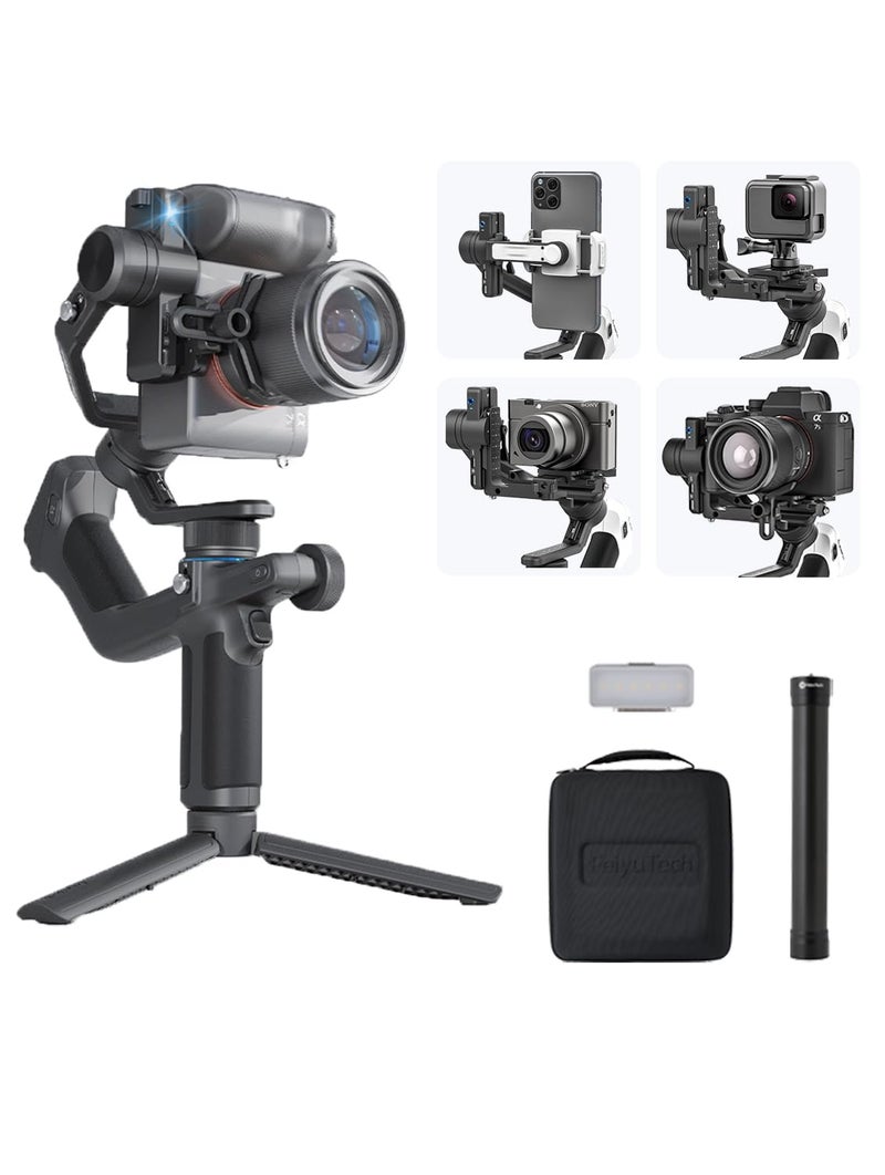 FeiyuTech [Official] SCORP Mini-2 All in One 3-Axis Camera Stabilizer,Built-in AI Track Sensor Handheld Gimbal for Sony A7III,Canon R6,Nikon Z30,Fujifilm,GoPro11/12,iPhone 15 14Pro,Samsung,Max 2.65lb - Image 1