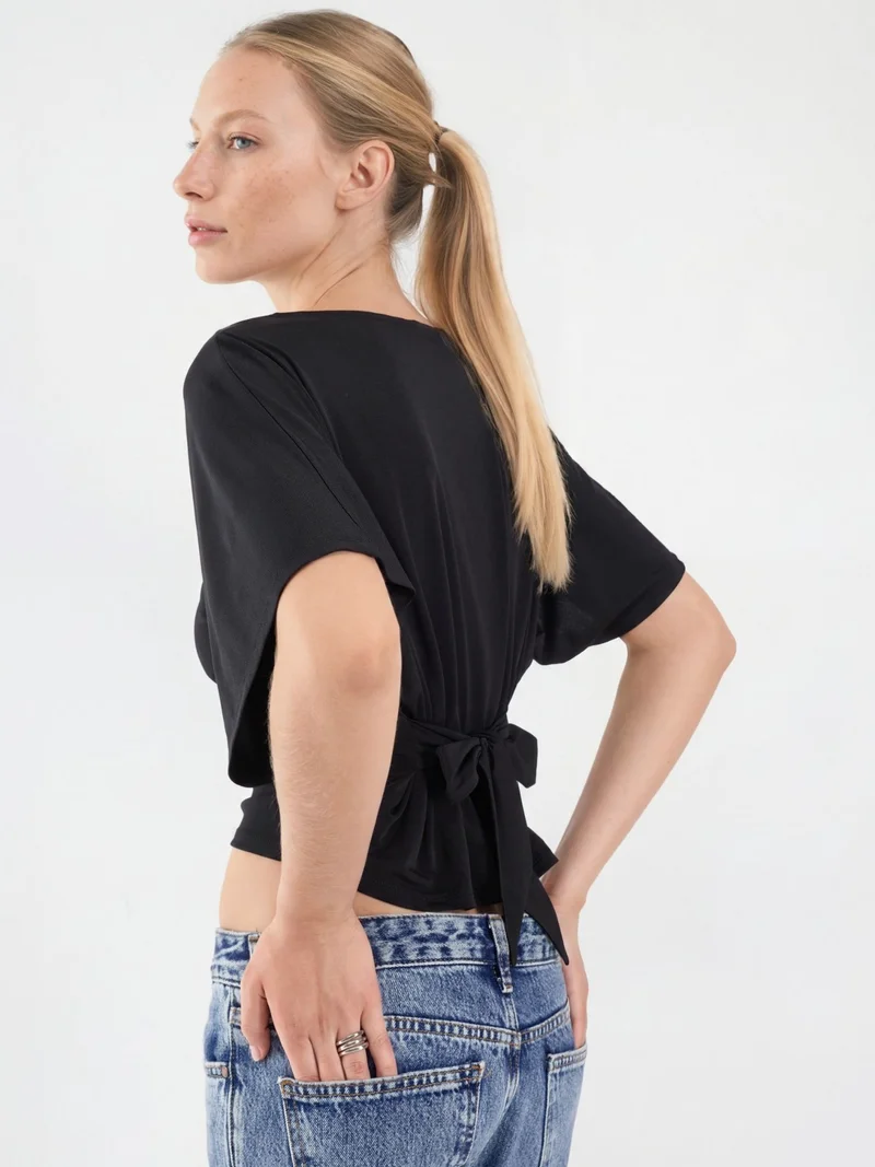 Hiccup Black Boat Neck Knitted Top for Women | Best Price UAE