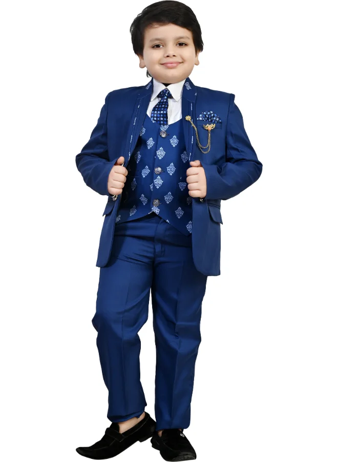 BT DEZINES Royal Blue 5-Piece Suit Set for Boys
