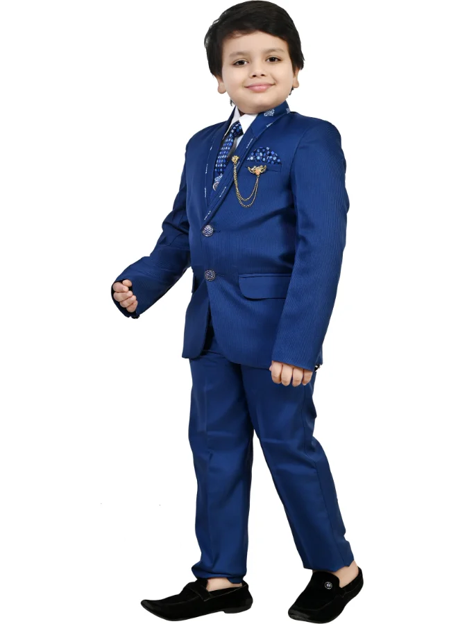 BT DEZINES Royal Blue 5-Piece Suit Set for Boys