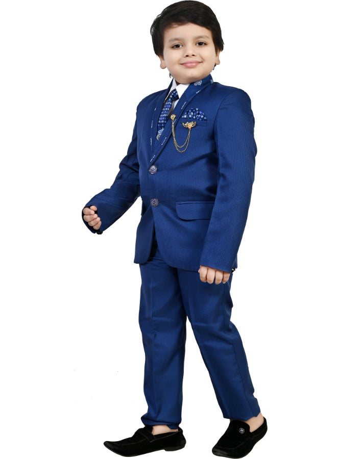 BT DEZINES طقم بدلة ملكي أزرق من  قطع للأولاد - Image 4