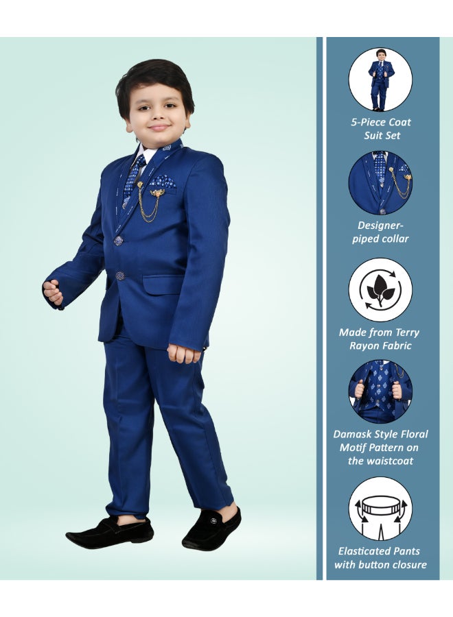 BT DEZINES طقم بدلة ملكي أزرق من  قطع للأولاد - Image 3