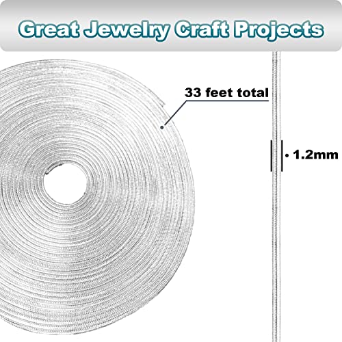 Jishi 33ft Silver Snake Chain 1.2mm Jewelry Making Chains for Necklace Bracelet DIY Jewelry Supplies Findings - Silver Plated Round Snake Cable Chain Link Roll w/Lobster Clasps, Cord Ends & Jump Rings - Image 3