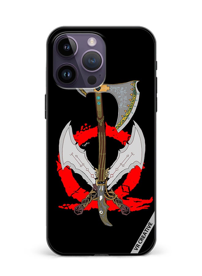 VR CREATIVE Protective Case Cover For Apple iPhone 15 Pro God Of War Weapons Design Multicolour - Image 1