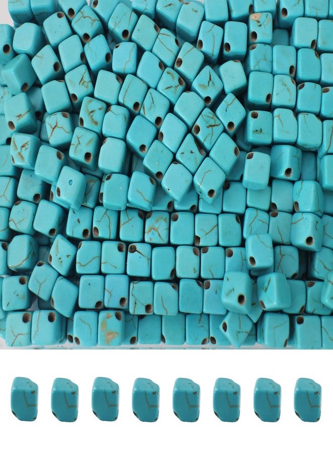 PAMIR TONG 6mm Turquoise Square Beads Bulk for Jewelry Making 300pcs Natural Stone Cube Space Beads for Lanyard, Garland Keychain, DIY Handmade Craft, Necklace, Bracelet Supplies - Image 1