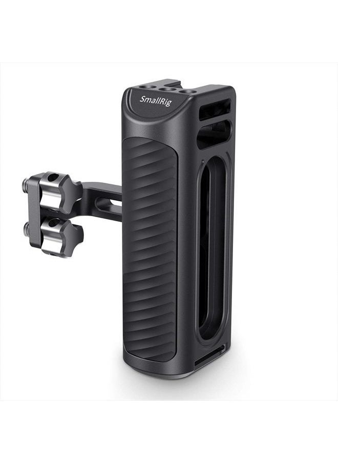SMALLRIG - Universal Aluminum Side Handle Grip for DSLR Camera Cage with Cold Shoe Mount Built-in Wrench, 1/4 Threaded Holes - HSS2425 - Image 1