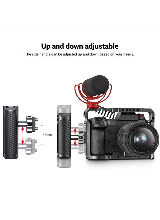 SMALLRIG - Universal Aluminum Side Handle Grip for DSLR Camera Cage with Cold Shoe Mount Built-in Wrench, 1/4 Threaded Holes - HSS2425 - Image 1