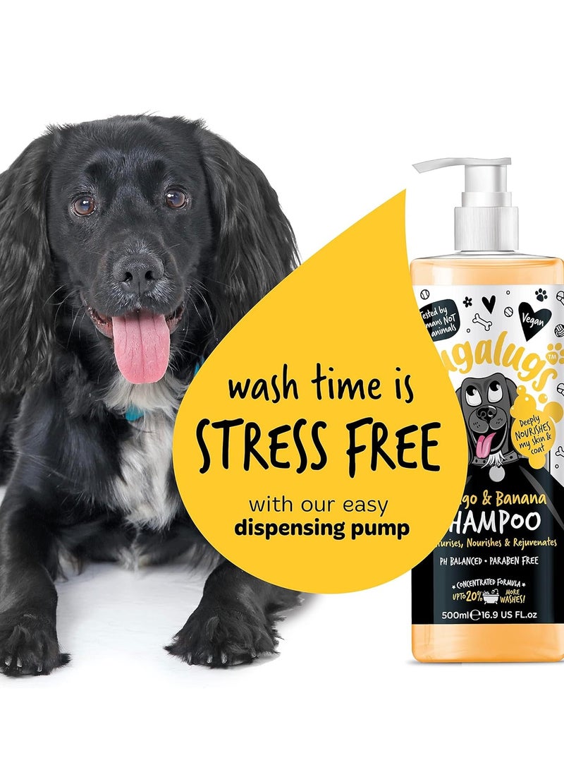 BUGALUGS Dog Shampoo Tropical Mango and Banana dog grooming shampoo products for smelly dogs with fragrance best puppy shampoo professional groom Vegan pet shampoo and conditioner 500ml - Image 4