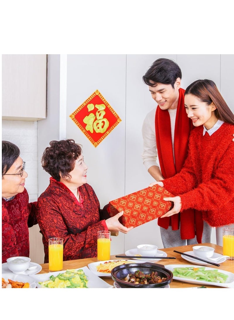 KASTWAVE Red Gold Fu Character Gift Wrap Wrapping Paper Eastern China Theme For Kids Mom Dad Boys Girls Friends, 20x30" Per Sheet for Chinese Lunar New Year 2023 Spring Festival Wedding Baby Shower Birthday - Image 5